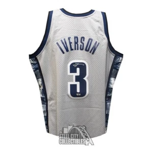 Allen Iverson Autographed Georgetown M&N Gray Basketball Jersey - Fanatics - Picture 1 of 1