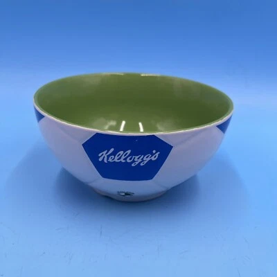 Kellogg's Breakfast Euro Football Cereal Bowl 2004 Blue White Green Collectable - Image 1 of 4