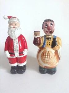 lot de 2 flacons bouteilles à bouchon personnage et Père Noel - Picture 1 of 9