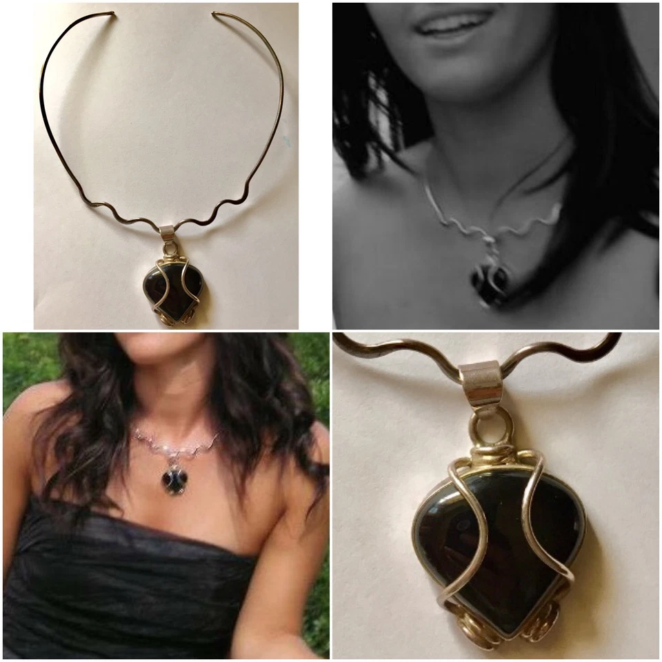 Collana Donna Argento e Onice Nera - Immagine 1 di 1