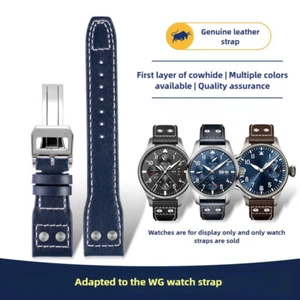 Dornschließe Kalbslederband für WG Big Fliegeruhr 20 21 22 mm robust Premium - Bild 1 von 13