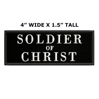 SOLDIER OF CHRIST Patch Embroidered Iron-on Applique, Christian Faith Gifts - Image 1 of 4