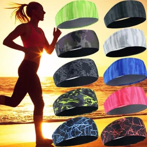 Men Women Sweatband Headband Yoga Gym Running Stretch Sports Head Band Hairband - Picture 1 of 20