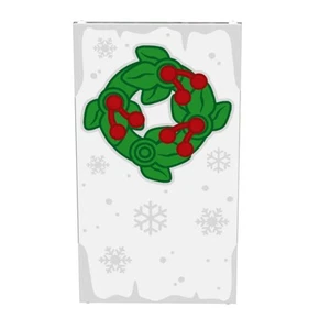 Christmas Wreath Winter Village 4x6 Glass Window made with LEGO part - B3 Custom - Picture 1 of 2
