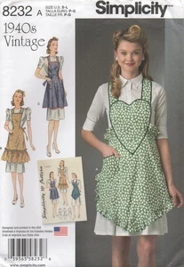 Simplicity Sewing Pattern 8232 Apron Vintage 40s Sweetheart Size 10 - 20 New - Picture 1 of 13