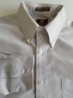 Nordstrom Camisa de Vestir Clásica Hombre L Grande 15.5/35 Beige Botón Manga Larga Foto 1 de 4