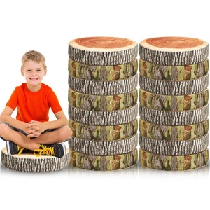 16 Pcs Decorative Soft Round Throw Pillow Circle Seating Tree Stump Pillow 3D... - Picture 1 of 7