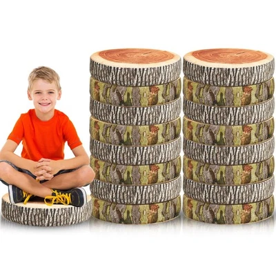 16 Pcs Decorative Soft Round Throw Pillow Circle Seating Tree Stump Pillow 3D... - Image 1 of 4