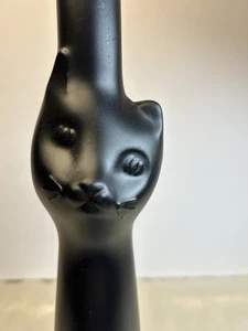 2011 Empty Frosted Black Cat Bottle W/ White Cut Glass Stopper Mosel Riesling - Picture 1 of 5