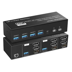 8K@60Hz KVM Switch 3 Monitore 2 Computer, DisplayPort & HDMI KVM Switch mit... - Bild 1 von 8