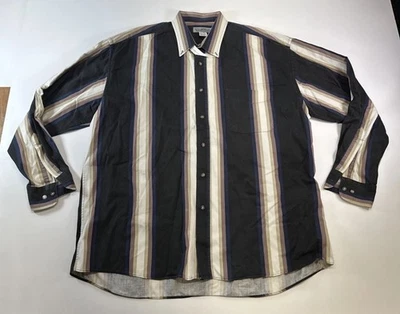 Natural Issue XL Button Front Shirt Striped Cotton Long Sleeve Vintage 90s - Image 1 of 4
