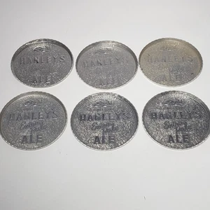 Lote de 6 Hanleys Extra Pale Ale Aluminio 3" Posavasos Bandeja Providence RI - Imagen 1 de 11