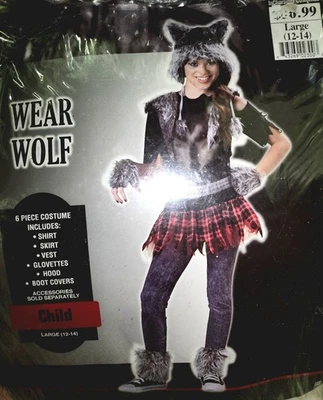 LOUVE-GAROU  CHILD SIZE SMALL Or L HALLOWEEN PLAY WEAR WOLF COSTUME MISSING HOOD - Image 1 of 2