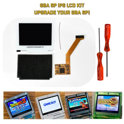 10 Level Brightness GBA SP IPS WHITE LCD Kit Backlight Game Boy Advance SP 101 - Image 1 of 4