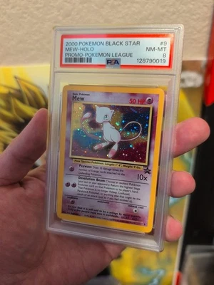2000 Pokémon Mew Holo Black Star Promo Card SWIRL  PSA 8 NM-MT #9 - Image 1 of 2