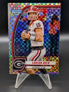 2024 Bowman University Chrome Carson Beck X-Fractor #2 Card - Picture 1 of 2
