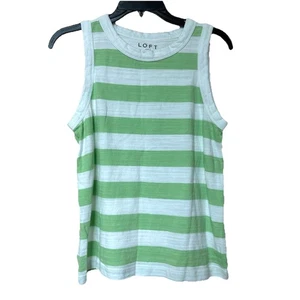 Loft Top Damen LP Strick Maritim Gestreift Y2K Freizeit Grün Weiß - Bild 1 von 6