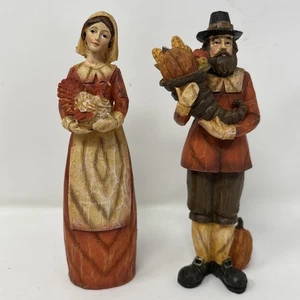 Conjunto de 7” Estatua Cosecha Hombre Mujer Mayflower Acción de Gracias Peregrinos Primitivos CONJUNTO - Imagen 1 de 8