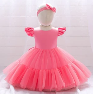 Toddler Baby Wedding Girl Dress Fluffy Party Lace Princess Dress Communion Gown - Picture 1 of 17