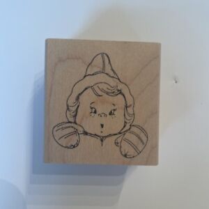 ART IMPRESSIONS Wood Rubber Stamp FRONT T-1696 Janie