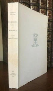 Alfieri V. Tragedie. Vol. II: Polinice. Ediz. critica. 1953 - Imagen 1 de 2