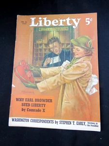 Liberty Magazine February 24 1940 Mary Martin J Edgar Hoover Earl Browder - Picture 1 of 7