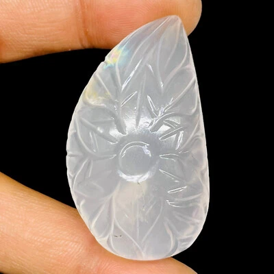 135.15 Cts Natural Rose Quartz 46x27mm Pear Carved Loose Untreated Gemstone - Image 1 of 4