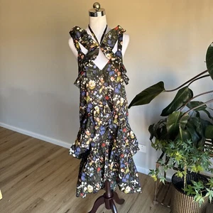 NADYA DZYAK Ruffle Dress ‘Fantasia’ Midi Hi Low Designer Dress Size 38 Au 10 - Bild 1 von 14