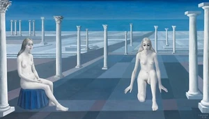 PAUL DELVAUX Surrealism Poster or Canvas Print "Le Dialogue" - Picture 1 of 1