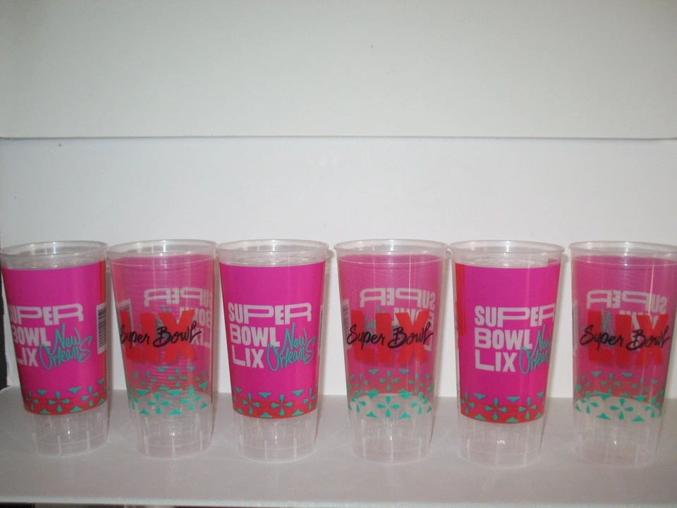 Super Bowl 59 Stadium Bebida Souvenir Cup Eagles Chiefs (6 TAZAS NUEVAS) Foto 1 de 2