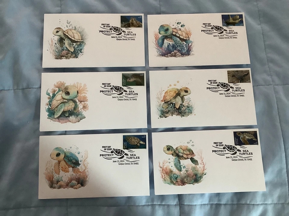 FDC Protect The Sea Turtles First Day Of Issue 2024 Lot Of 6 (#15) - Image 1 of 1