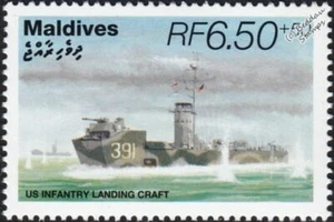 WWII US Landing Craft Infantry LCI(L) Amphibious Assault Warship Stamp (1995) - Picture 1 of 1