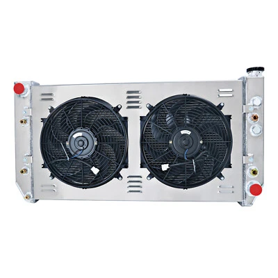 4Row Radiator&Shroud Fan For 1982-1993,83 CHEVY C/K C10,20/30 GMC Pickup 6.2L V8 Foto 1 de 4