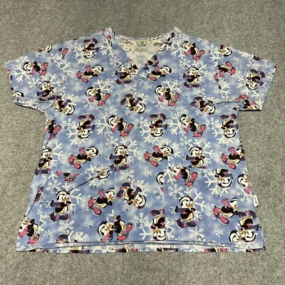 Crest Cottons Penguin Scrub Women Top V Neck Pockets Short Sleeves Size Medium - Image 1 of 4