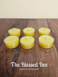 Beeswax Tealight Candles 100% Pure Australian Made Hand Poured Round (10 pack) - Picture 1 of 7