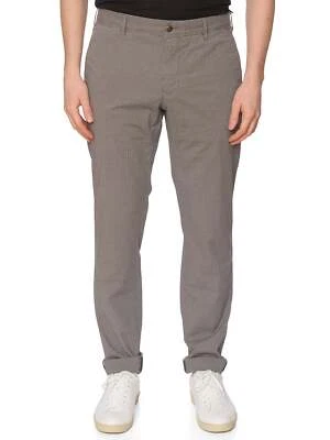 INCOTEX "Slacks" Slowear Mini Check Gray Cotton Slim Fit Chino Pants NEW - Image 1 of 4
