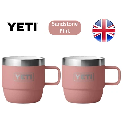 Yeti Rambler 6oz Stackable Mug Stainless Steel Vacuum Mug Sandstone Pink 2 Pack