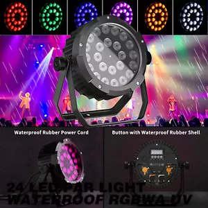 U`King Outdoor Wasserdichte RGBWA UV 24*18W LED PAR Bühnenlicht DMX Discolicht - Bild 1 von 17