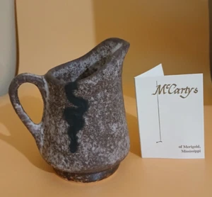 McCarty’s Pottery Nutmeg pitcher W/ strong River Mark Signed New with gift card - Picture 1 of 7