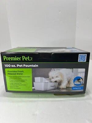 Premier Pet Water Fountain Automatic Dogs Cats 100oz  New Sealed - Image 1 of 4