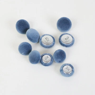 Designers Guild Cotton Velvet - Delft Upholstery Furnishing Loop Back Buttons - Image 1 of 3