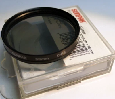 Sunpak Circular Polarizer C-PL 58mm Lens Filter Polar C. P. L. - Image 1 of 4