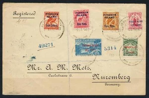 PENRHYN Island über Neuseeland nach DEUTSCHLAND 1903 Sätze auf seltenem Reg Cover Must LOOK - Bild 1 von 2