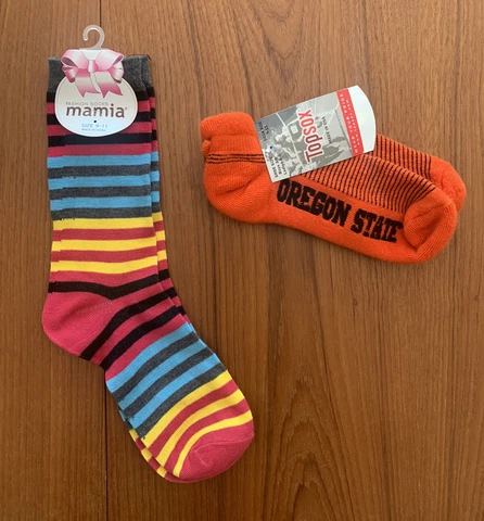 Women’s Socks Orange Oregon State And Striped Fashion Socks Both Size 9-11 New! Cover
