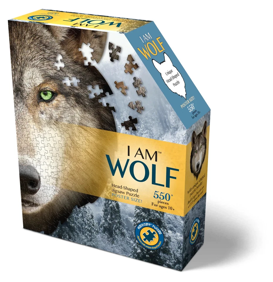 I Am Wolf Head-shaped Jigsaw Puzzle 550 Pcs. by Madd Capp Puzzles 3003