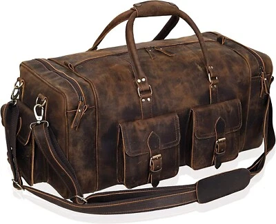 duffel bags for men holdall leather travel bag overnight gym sports weekend bag - Image 1 of 4