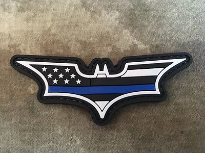 UUKEN Thin Blue Line American Flag Batman "Dark Knight" PVC Patch