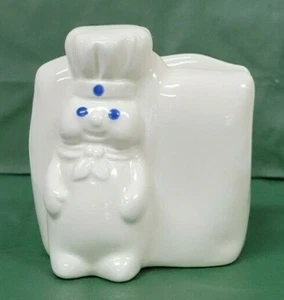 Small Pillsbury Doughboy Poppin Fresh Flour Sack Napkin Holder Ceramic 2002 - Picture 1 of 6