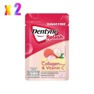 Set Dentyne Splash Kollagen und Vitamin C Kaugummi zuckerfrei Litschi aromatisiert - Bild 1 von 15