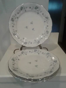 JOHANN HAVILAND CHINA BLUE GARLAND 10 " DINNER PLATE Bavaria Germany SET OF 4 - Picture 1 of 6